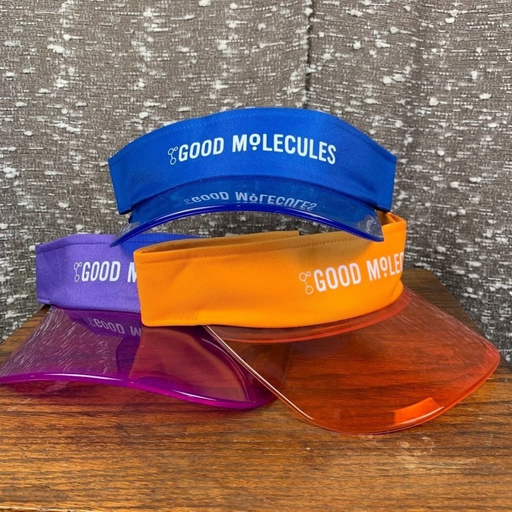 Good Molecules Promotional Neon Visors Set of of 3 Blue Orange Purple